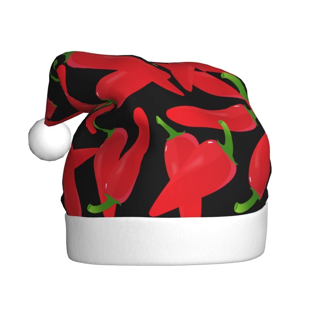 3240 Chili-Peppers Christmas Hat Adults, Santa Hats, Holiday Hat